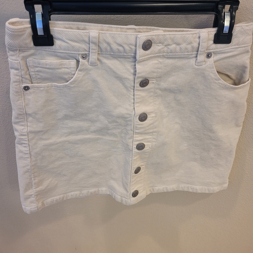 Kids Cat & Jack Cream Button-Front Corduroy Skirt Size 14/16